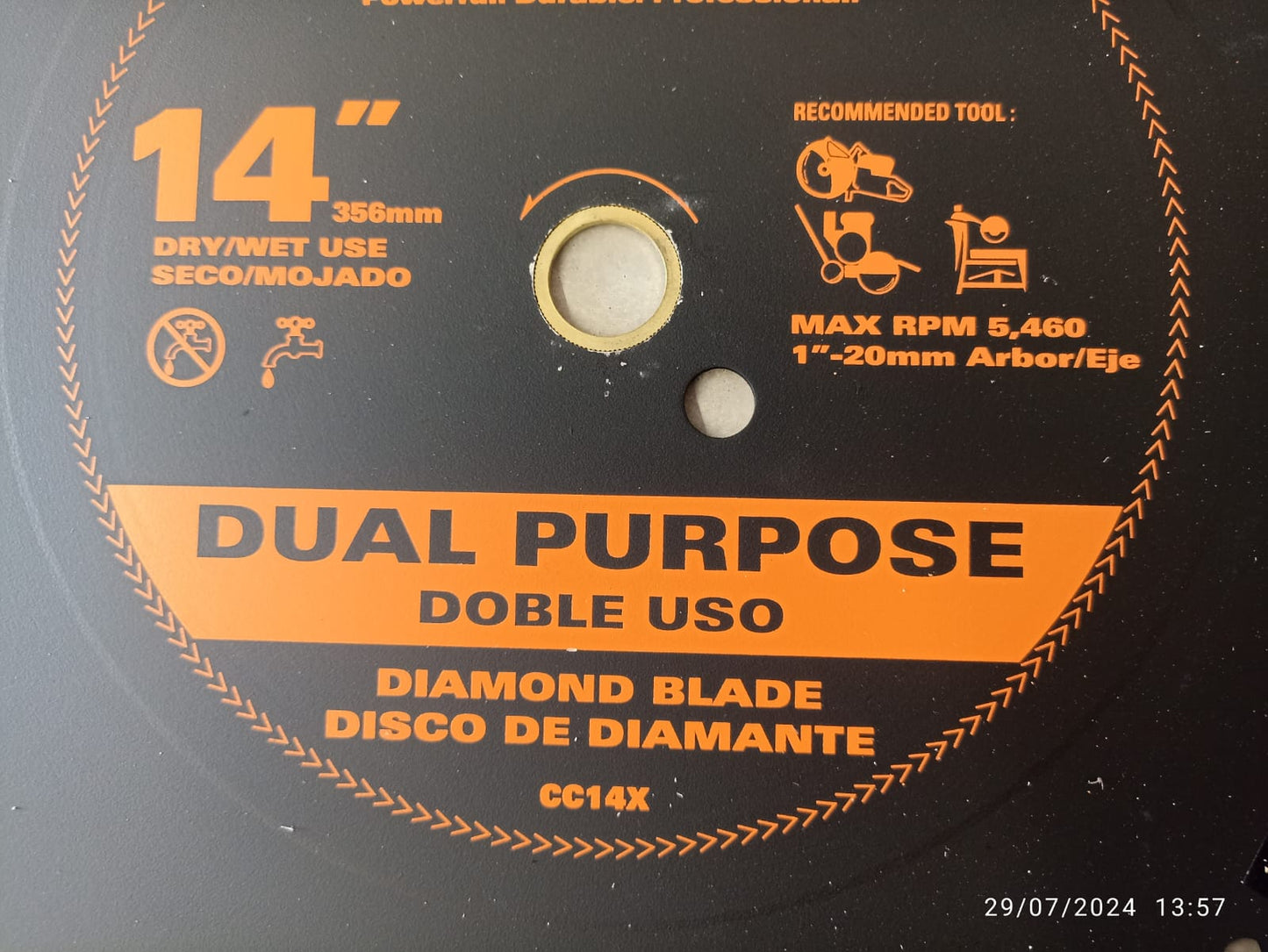 Disco De Corte Diamante 14 In Ridgid Uso Mojado/seco Nuevo