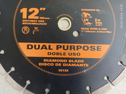 Disco De Corte Diamante 12 In Ridgid Uso Mojado/seco Nuevo